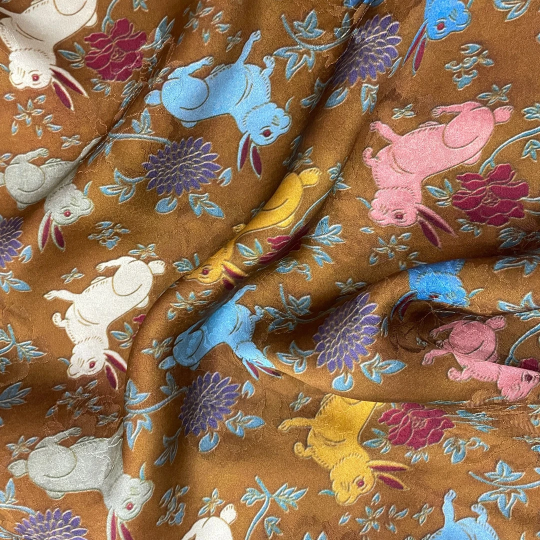 【土黄玉兔】新中式夏季新款提花百搭气质面料165门幅【zl0070】