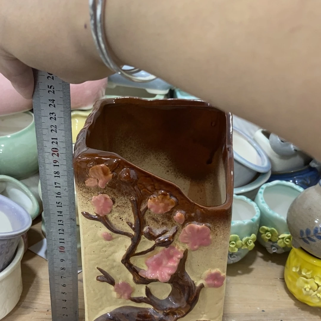 红陶高温陶瓷花盆