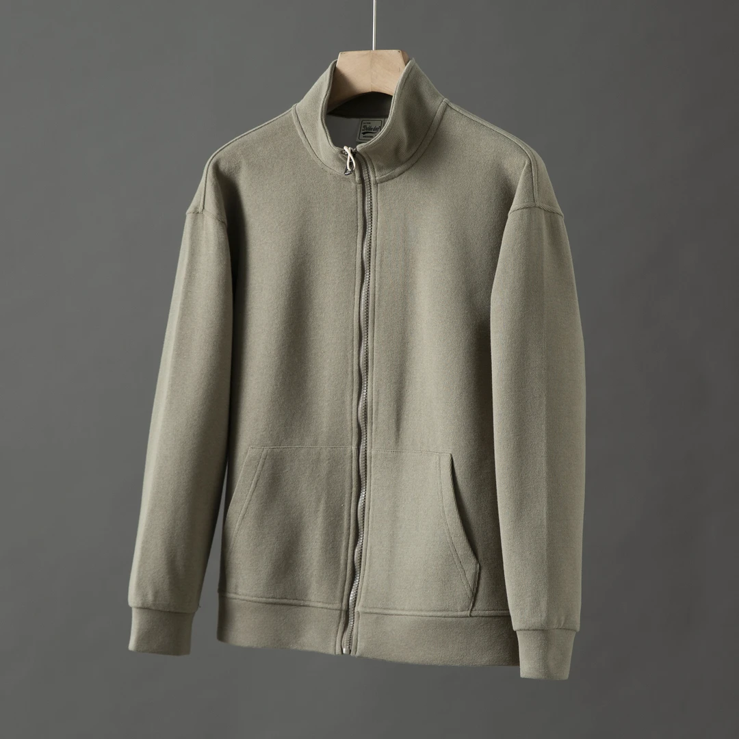 拉链透气卫衣多口袋抓绒衣立领秋季户外潮流纯色秋冬加绒卫衣男款