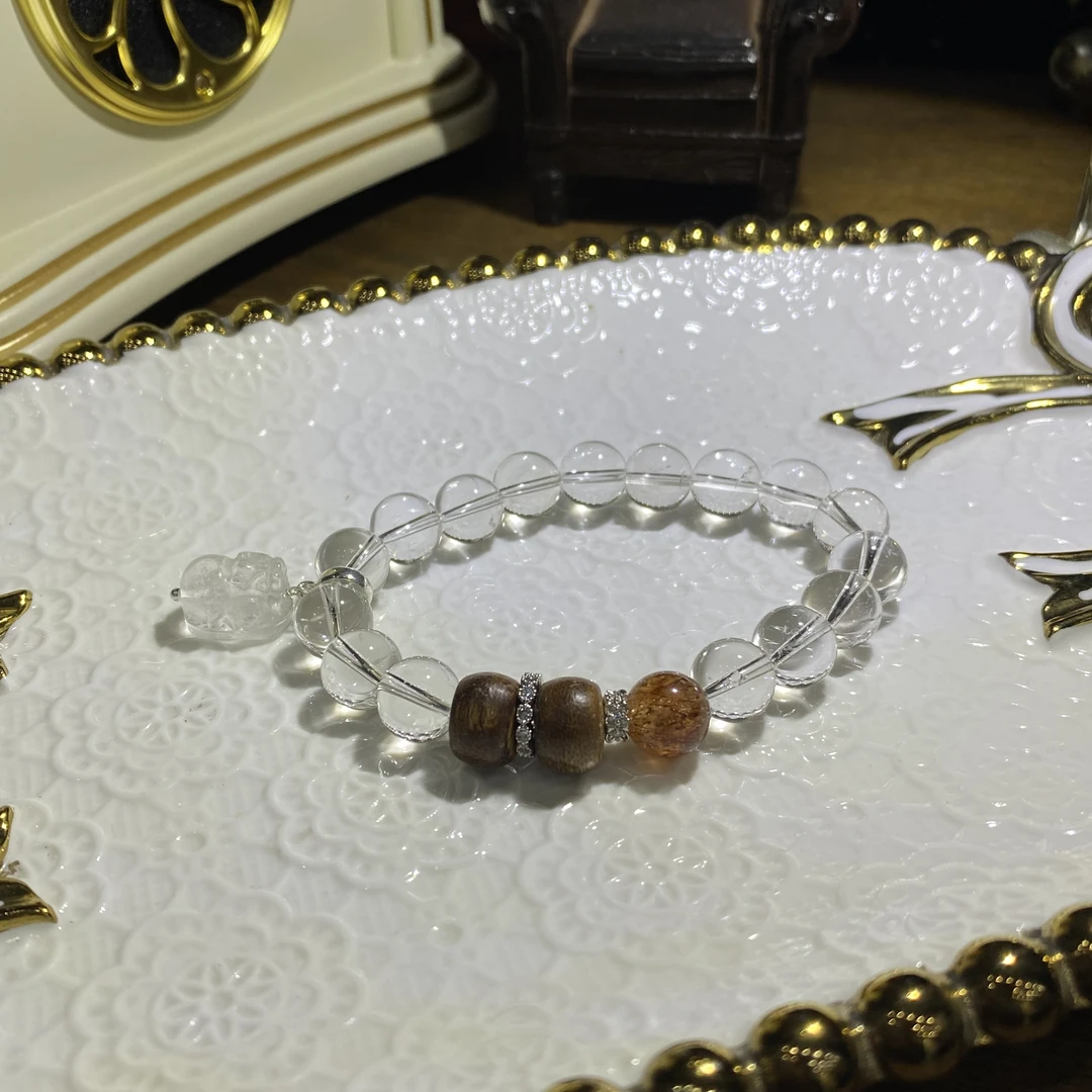 V552-天然白水晶手串设计款单圈-多样性发其一