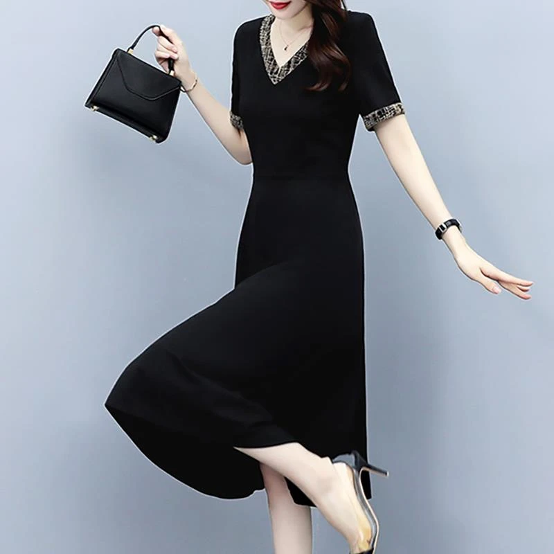 COS MOCO UR黑色连衣裙子女早春秋2025年新款夏小个子洋气高端