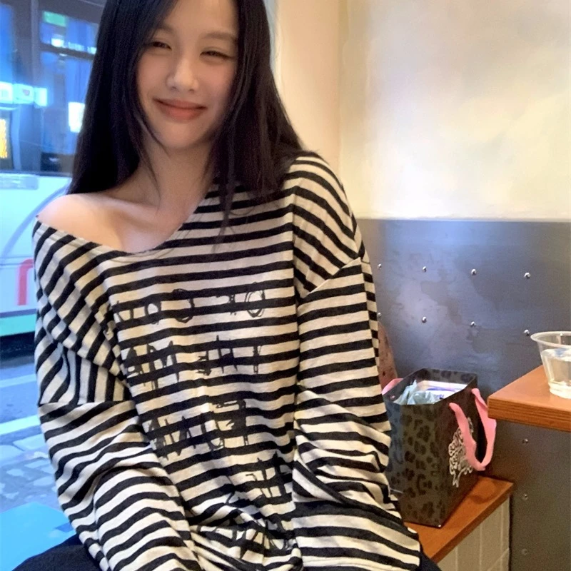 实拍2025韩系女式宽松长袖恤女夏季薄款罩衫上衣女