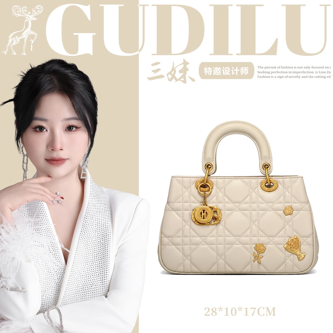 【三妹设计师款】新款时尚百搭手提单肩包G2085奶昔白