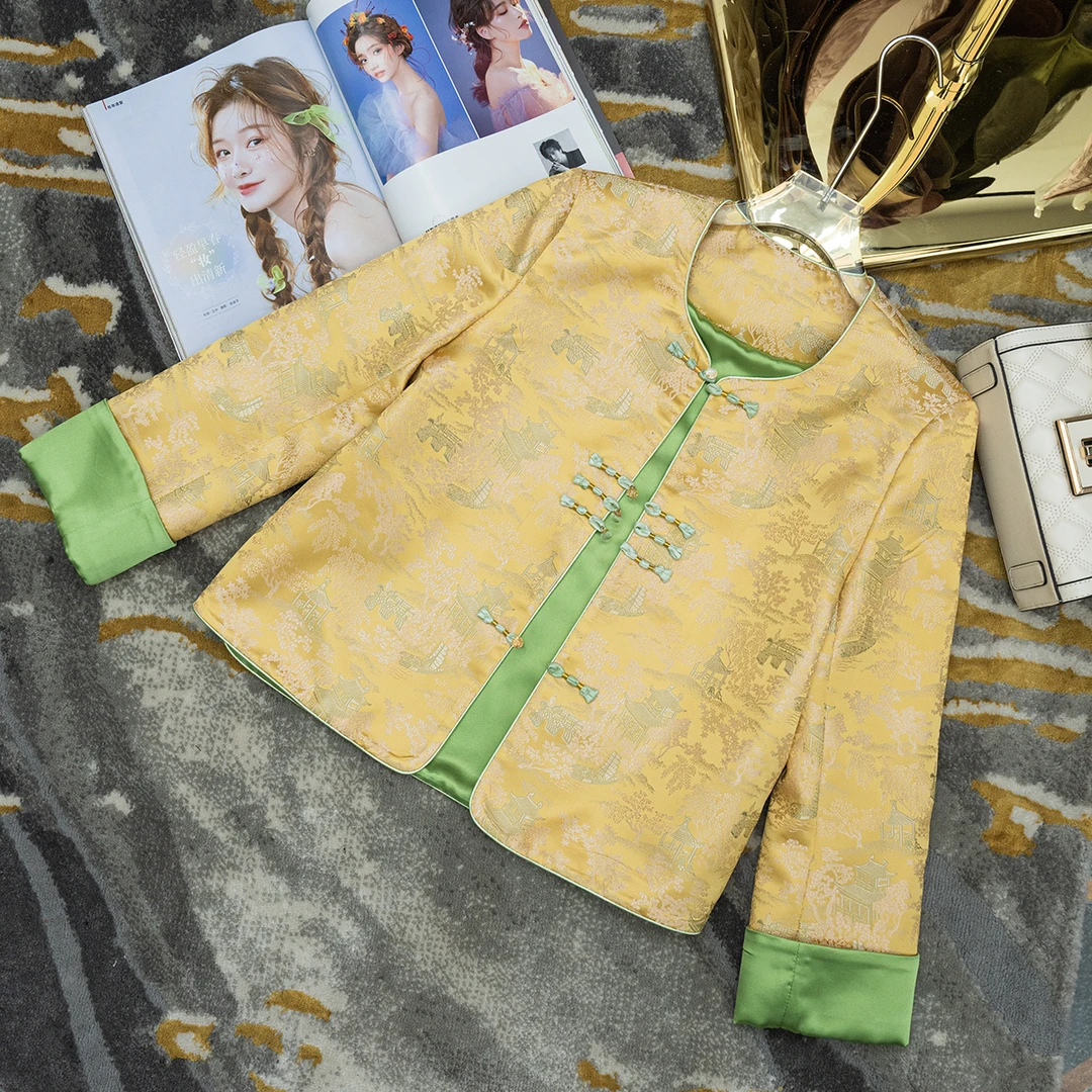 2025新中式国风宋锦提花女装外套时尚复古优雅显气质YFZ88307