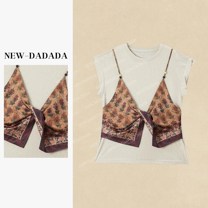 利达 NEW DADADA【晴夏私语】休闲时尚百搭修身夏气质上衣SHU3691