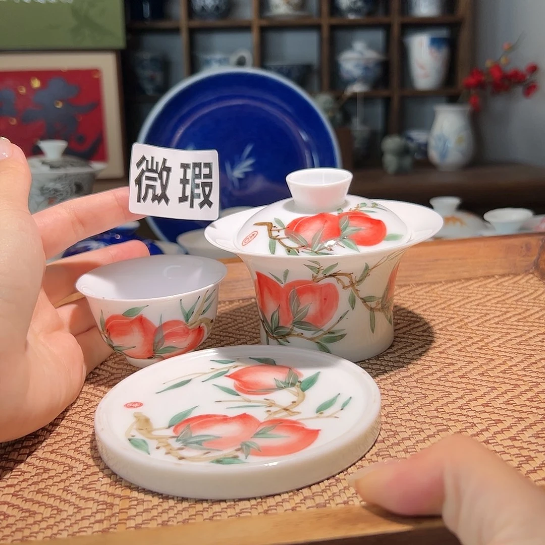 【闪购商品】微瑕 手绘 盖碗