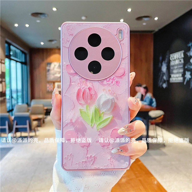 （vivoX系列）金属漆玻璃壳适用X200/100/90/80/70/60/50/30手机壳