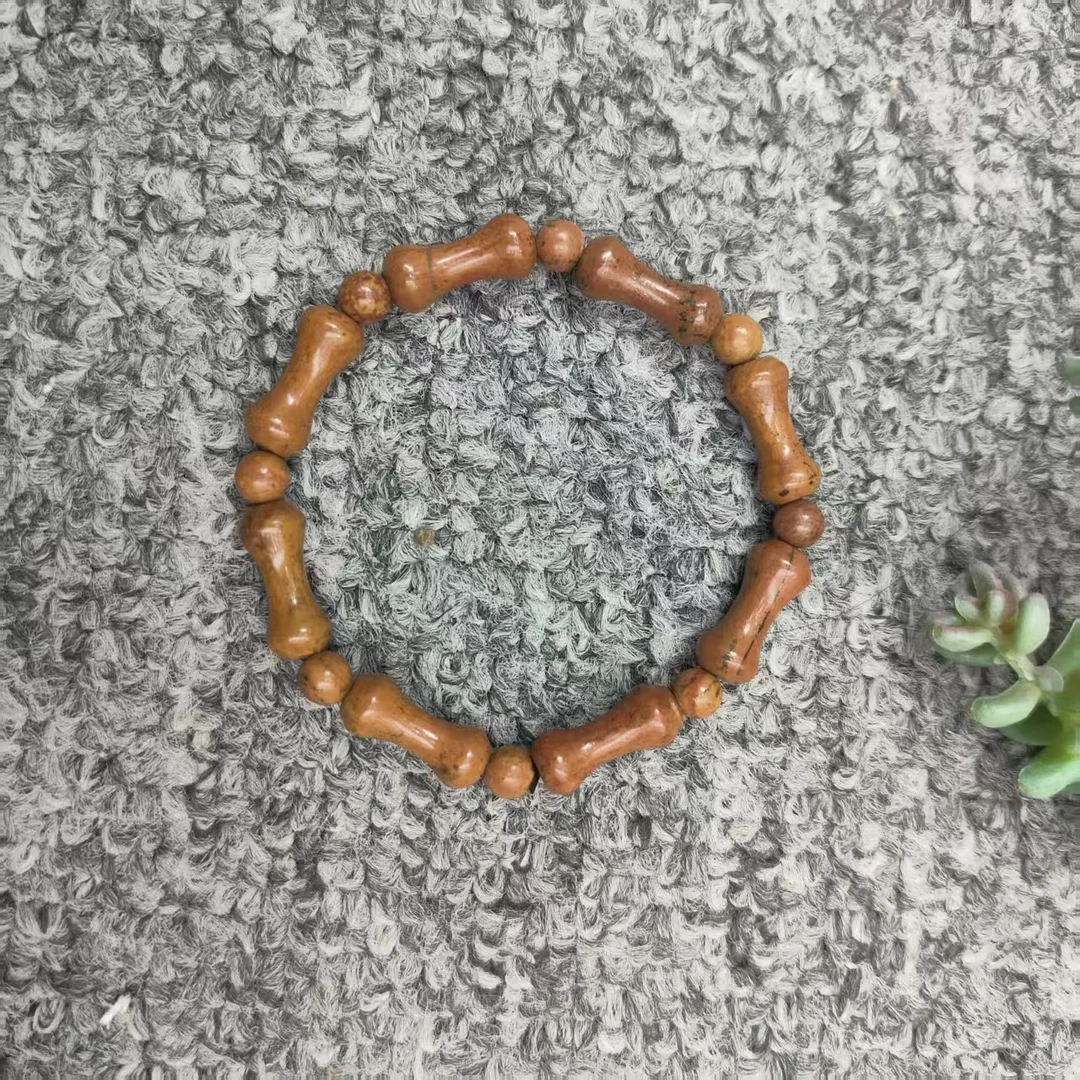 7MM圆形节节高手链--天然泗水砭石