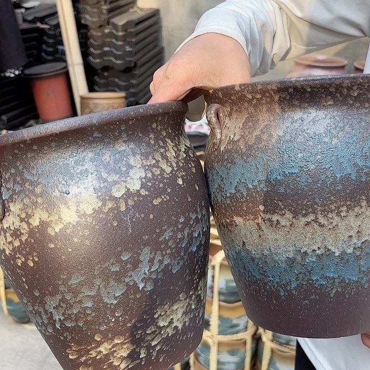 紫砂茶碗美拉德瑕疵两个口径19高度21