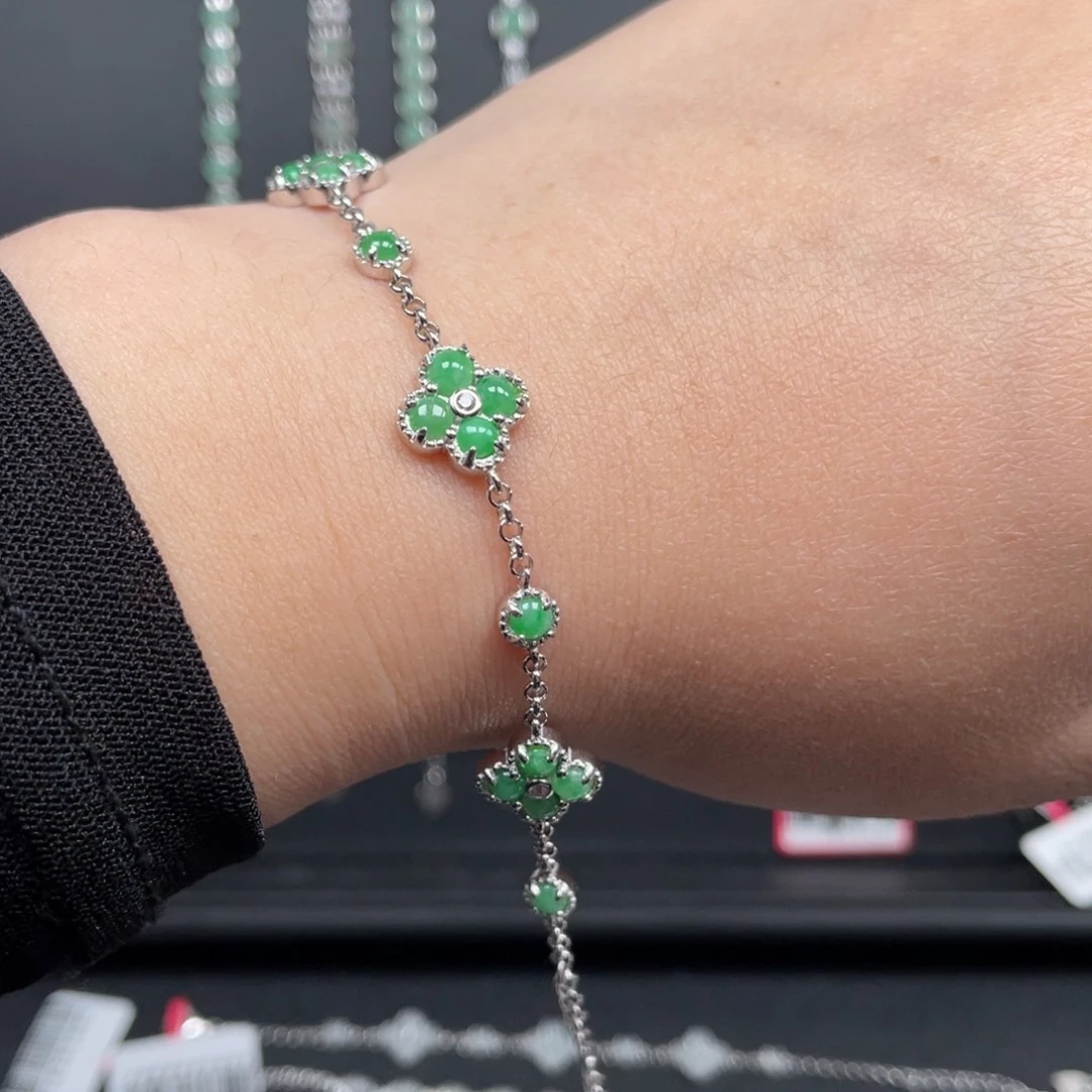 翡翠戒指银S925镶嵌你*舅手链