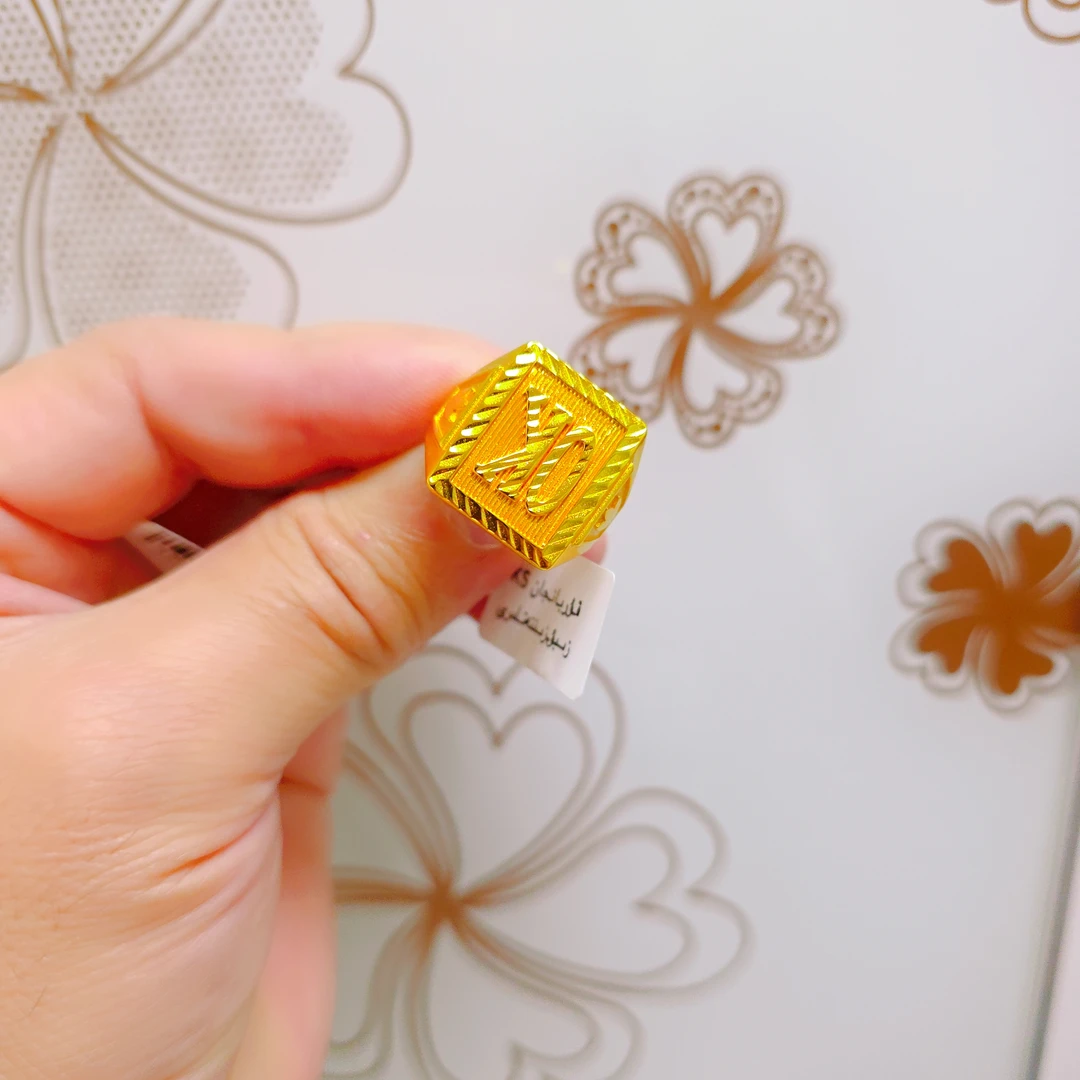 铜合金戒指 金色字母图案民族风复古宫廷简约مەڭگۈ ئۆزگەرمەيدۇ