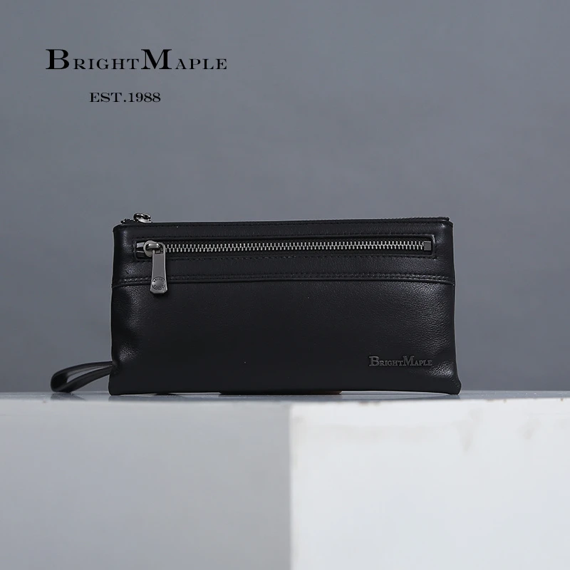 男士手包真皮长款手拿包拉链包头牛皮大容量手机钱包