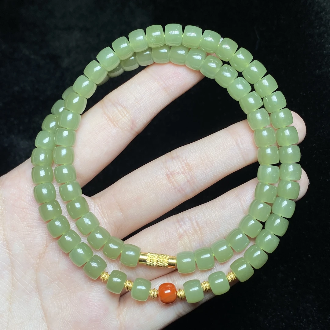 【小北好物】和田玉DIY项链约5*6mm【多样性发一件】QH75X380