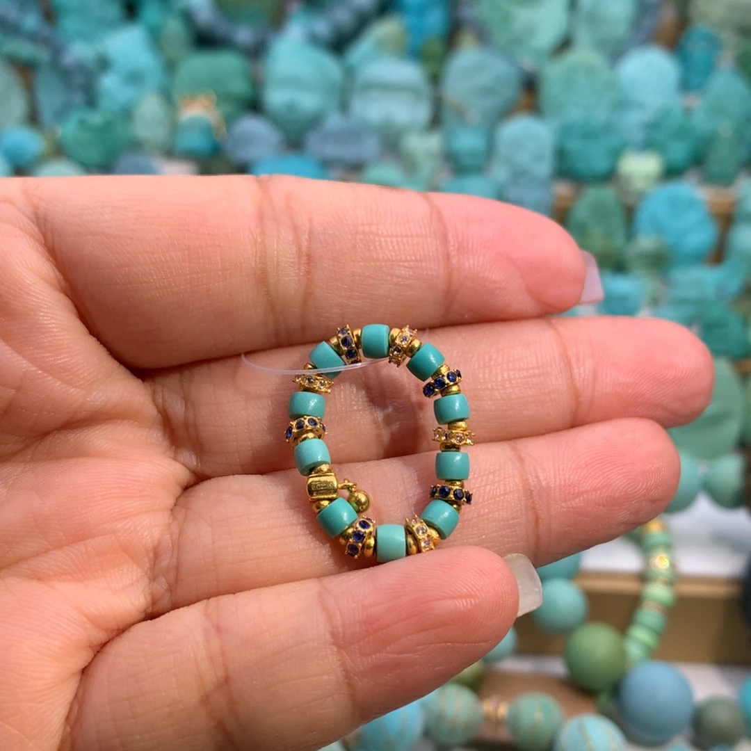 绿松石18K金镶嵌手链