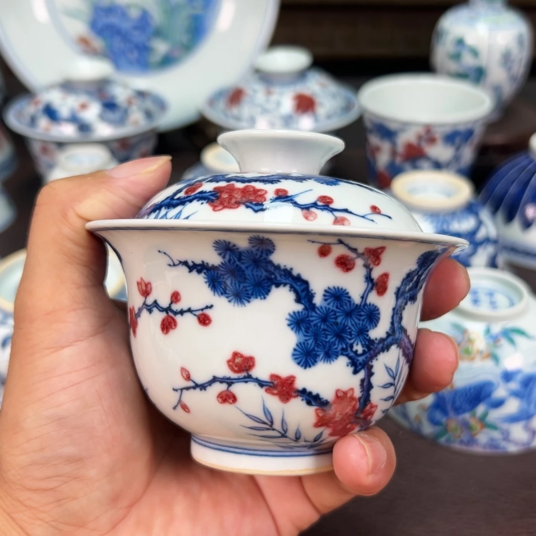 【闪购商品】青***多景德镇陶瓷艺术盖碗