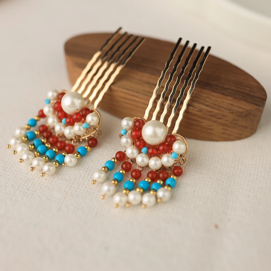 风雪初晴容洛发梳【宠粉浮力】手工气质汉服百搭复古国风发饰品孤