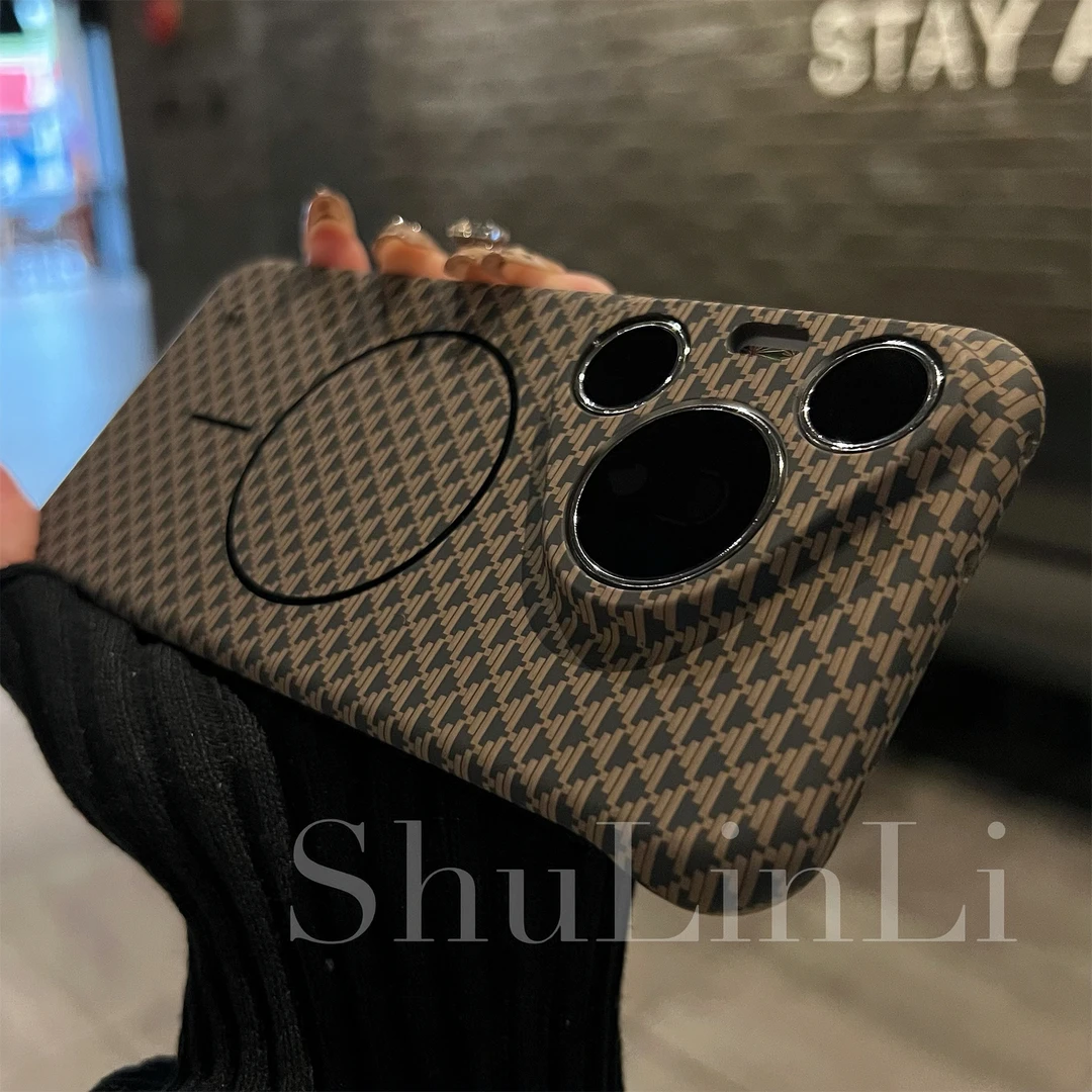 超薄碳纤维纹适用pura70Pro+磁吸手机壳无边框防摔华为pura70散热