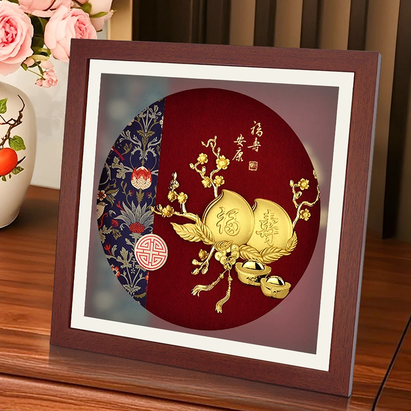 足金寿桃70岁老人生日礼物送父亲爷爷长辈九十80大寿66岁实用祝寿