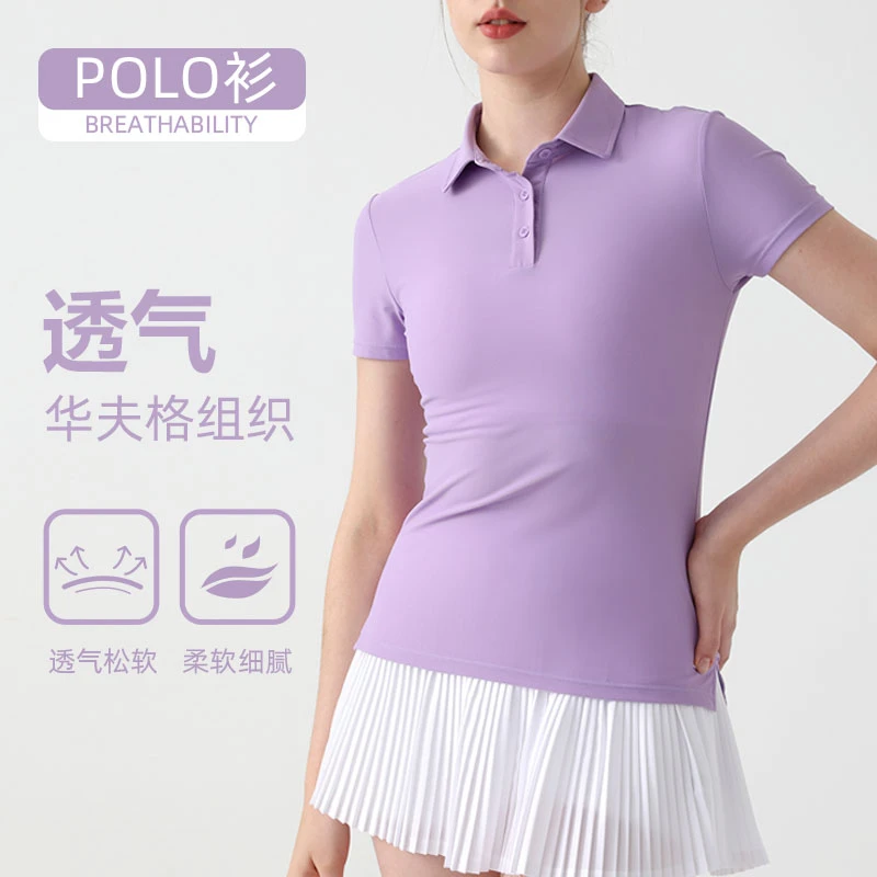 JG952高尔夫polo衫速干T恤翻领健身服百褶网球裙官搭短袖网球上衣