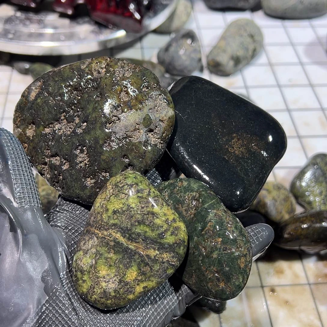 合金蛇纹石玉西藏藏玉药王石*‍****