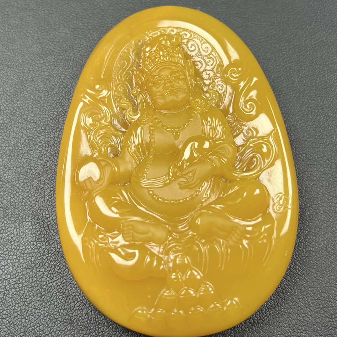 云南黄龙玉黄财神带原皮