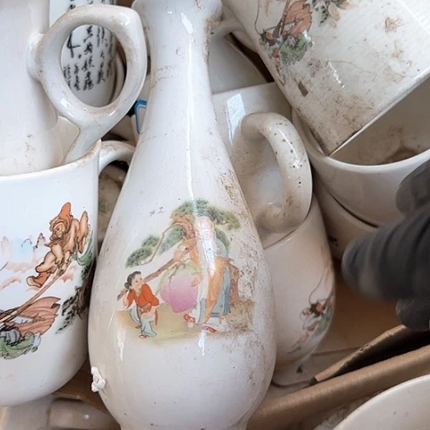 瓷片库存微瑕寿星花插