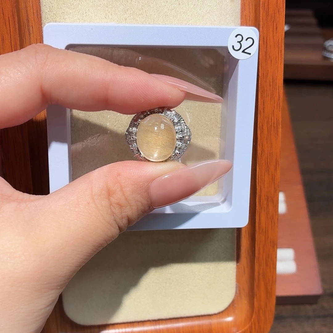 ****漫水晶戒指银S925镶嵌