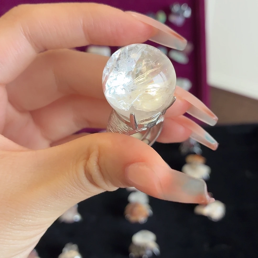 银S925镶嵌戒指烟晶