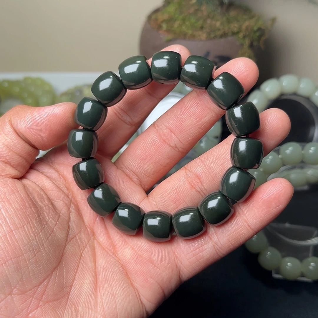 和田玉未镶嵌手串天然且末沙枣青卡14多样性拍一发一
