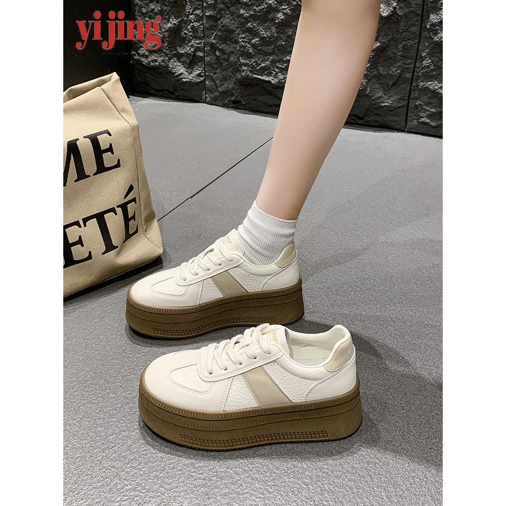 厚底松糕小白鞋女2025年夏季新款百搭增高休闲运动板鞋复古德训鞋