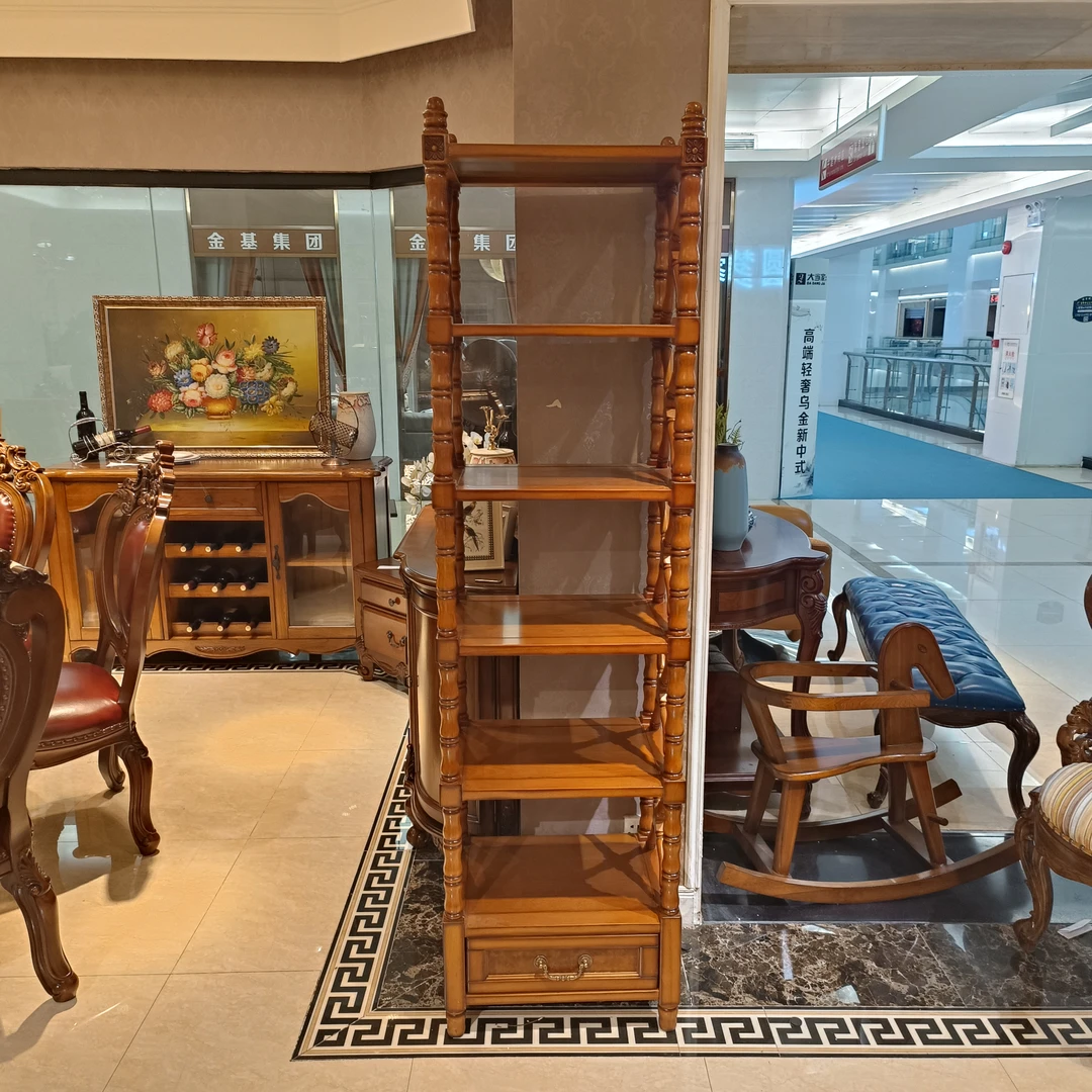 YM741置物架570*370*1860（层高28）古董架书架展示架美式客厅陈列