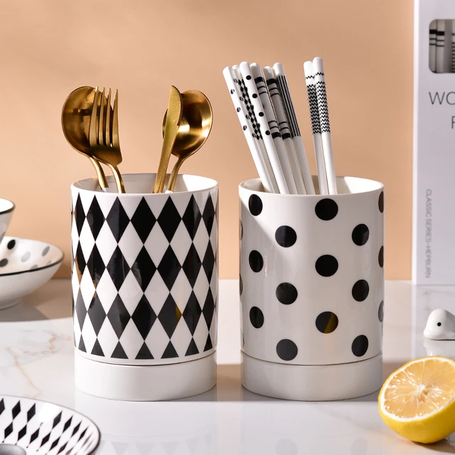 2025新款高档筷子收纳盒家用筷子筒赫本风陶瓷筷筒筷子笼筷子架