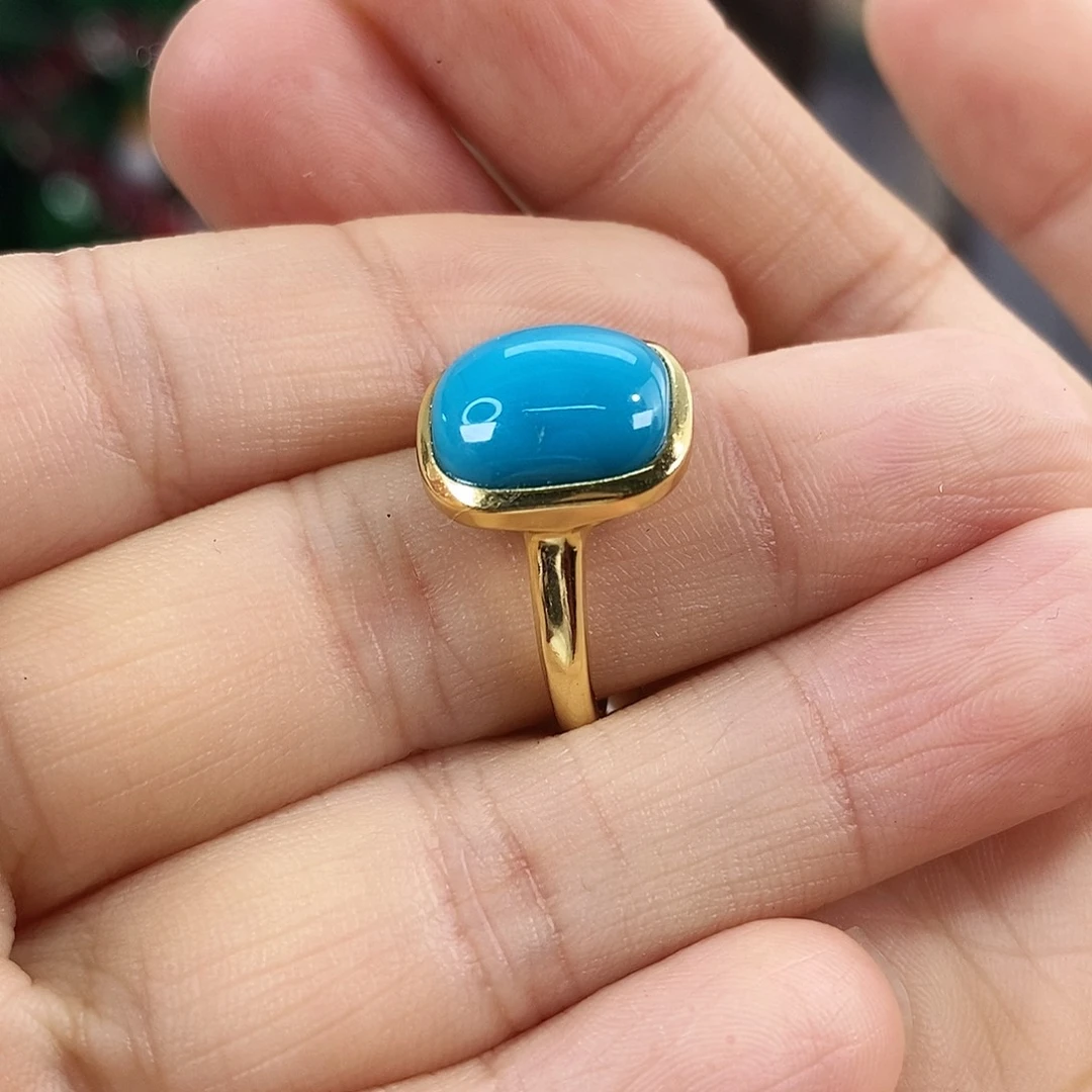 绿松石银S925镀金镶嵌珠宝奇石