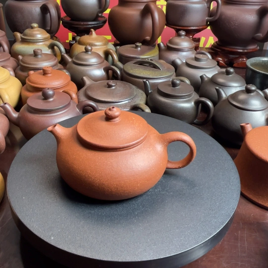 紫砂茶壶红降寒江180cc