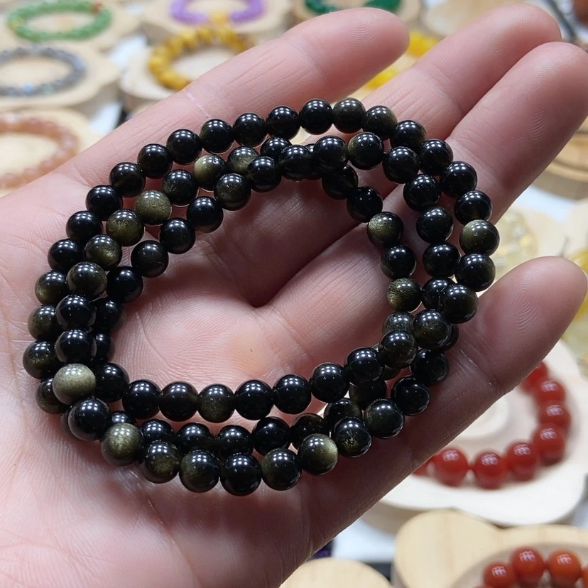 【闪购商品】黑曜岩手链未镶嵌吴*饱