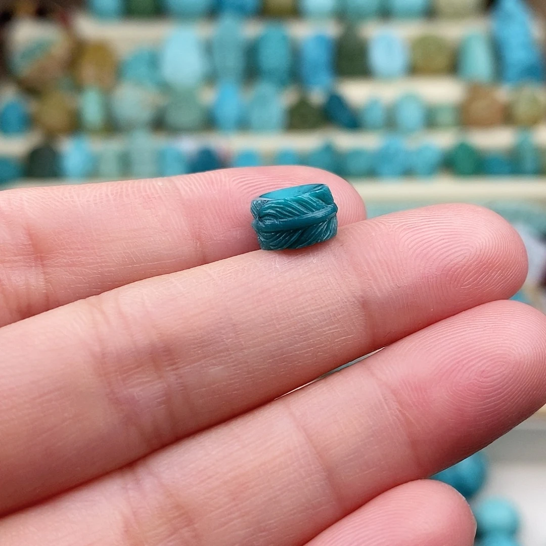 未镶嵌绿松石珠宝奇石9*5