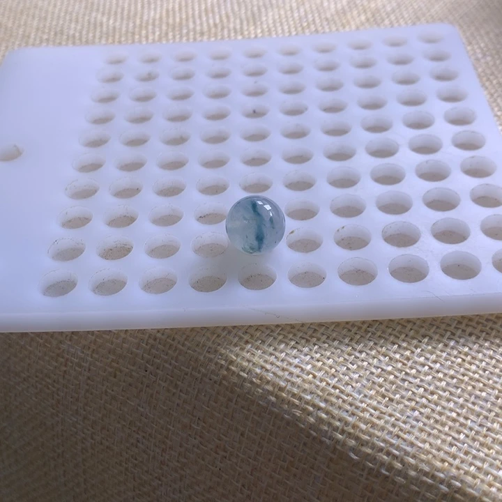 未镶嵌手链翡翠12.36飘蓝花圆珠