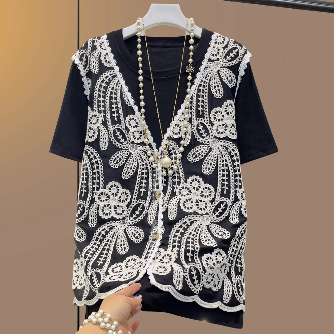 大码女装胖妹妹夏季常规款民族风短袖T恤休闲显瘦洋气气质短袖