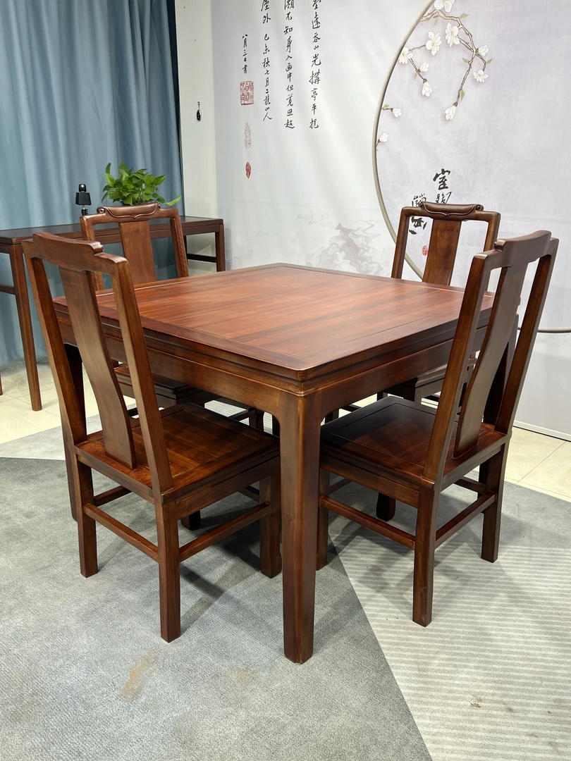 乌金木小方桌 正方形休闲娱乐八仙桌四方吃饭桌