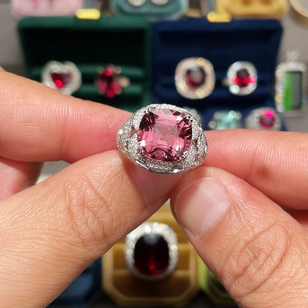 碧玺戒指18K金镶嵌7.13ct