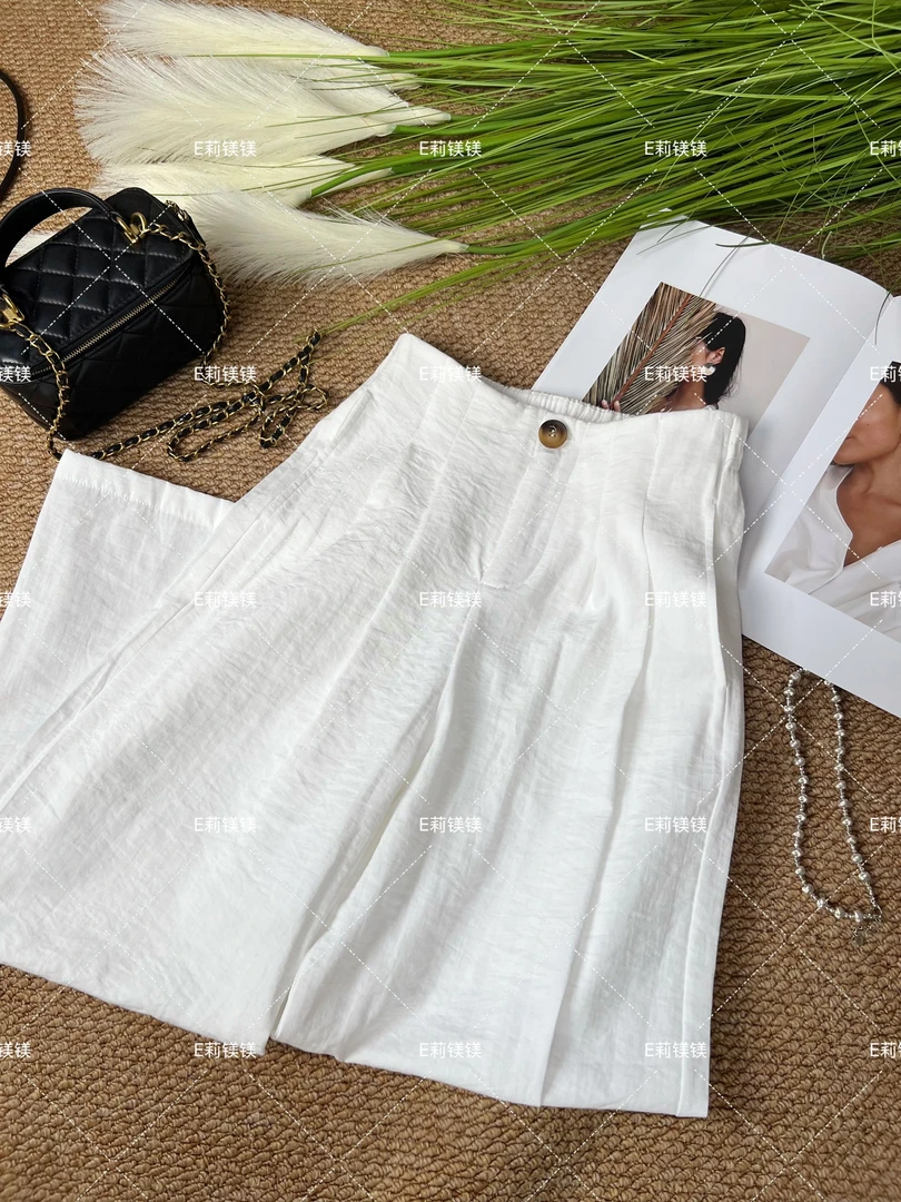 【运费险➕现货】亚麻阔腿裤垂感高胺宽松直筒裤长裤STZ