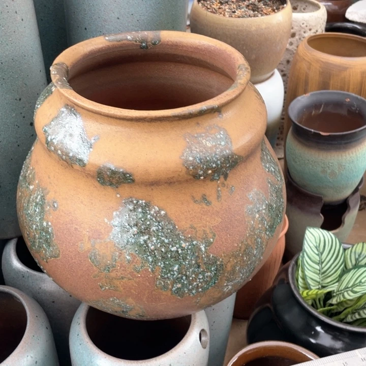 紫砂花盆福禄高30口20瑕……