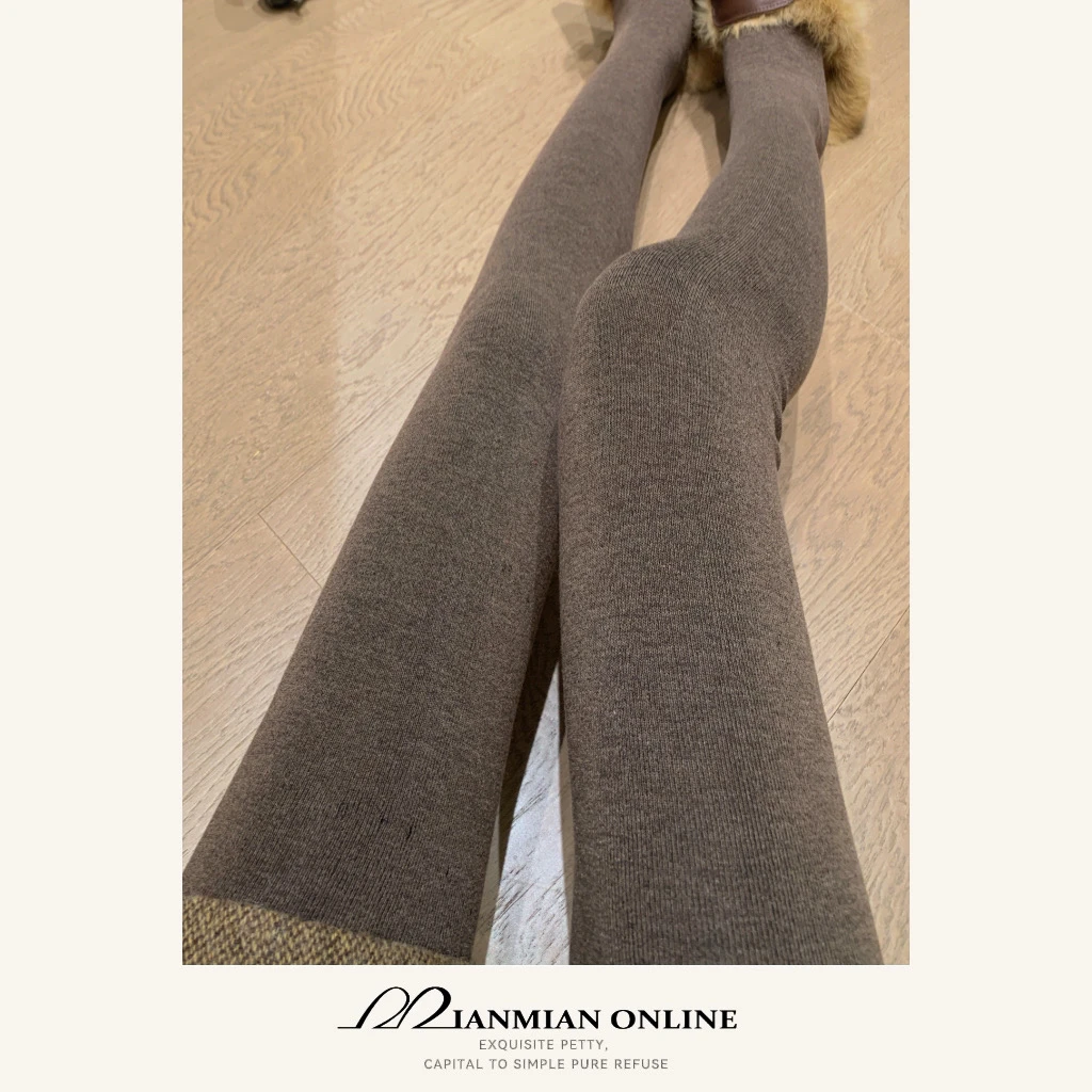 MIANMIANONLINE秋冬必备高腰收腹羊毛加厚显瘦可外穿打底裤1332