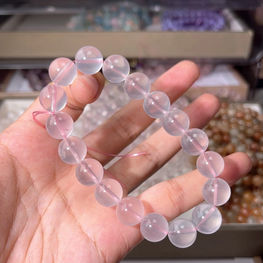 水晶手链未镶嵌莫粉水晶016