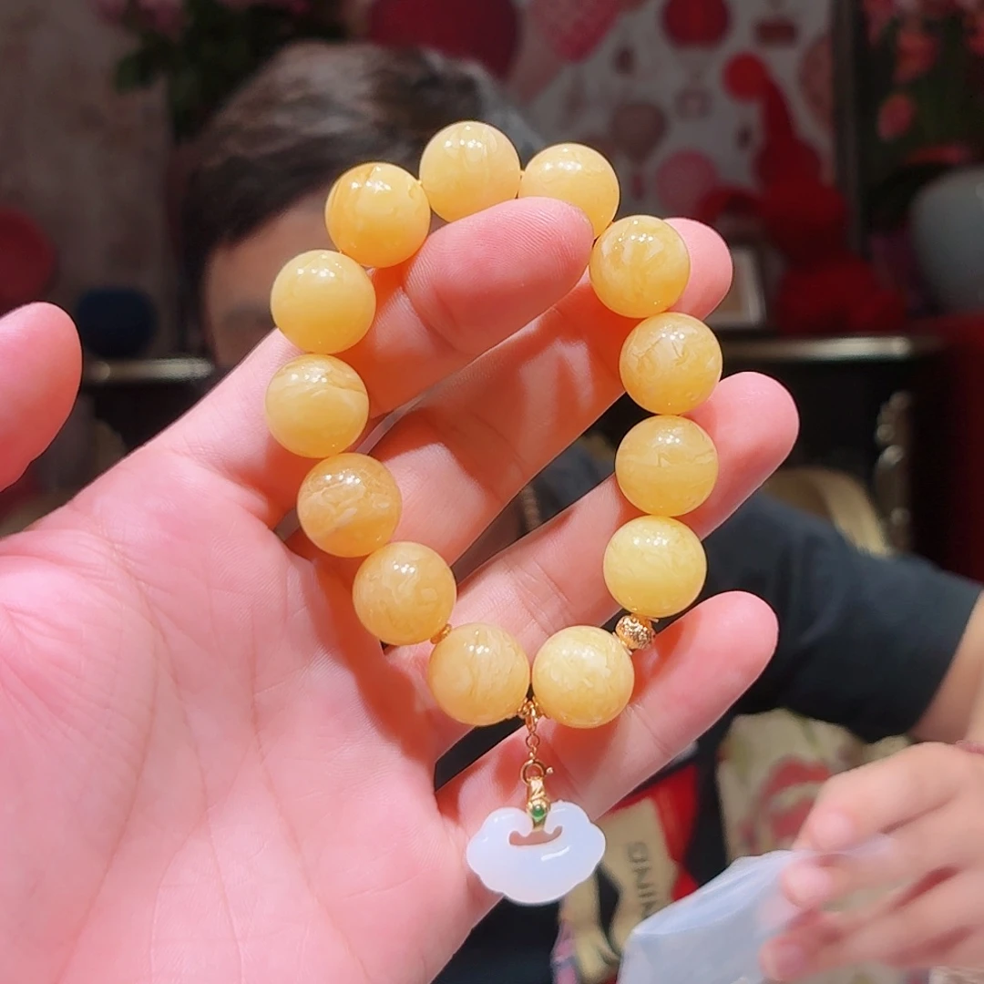 未镶嵌琥珀手链15毫米