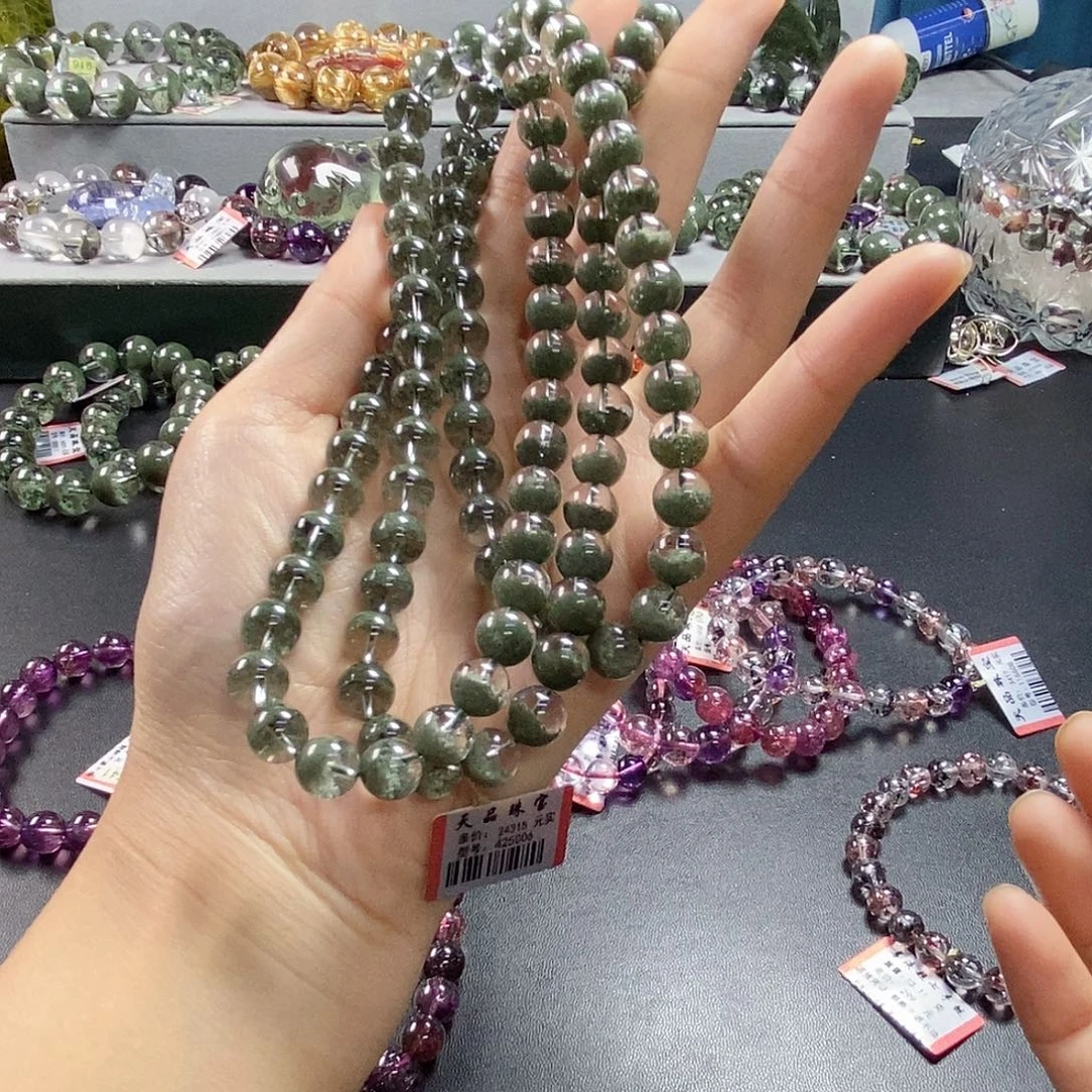 水晶未镶嵌手串绿幽灵425006
