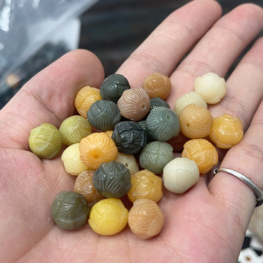 吊坠白玉菩提q12/20+2颗多宝莲花