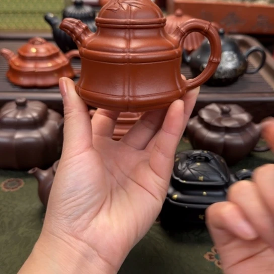 紫砂茶壶六方隐角竹鼎