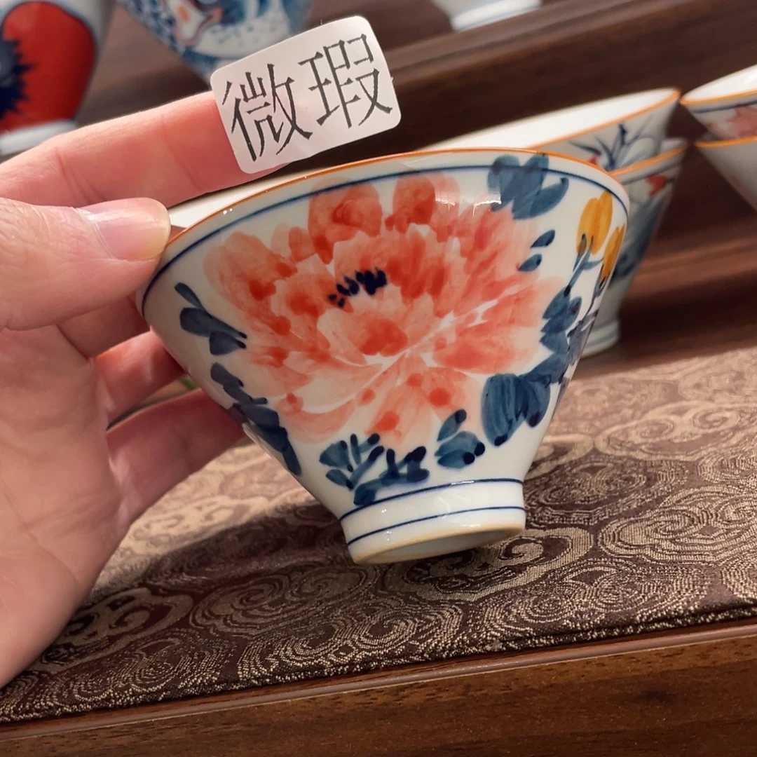 釉下手绘茶具微瑕