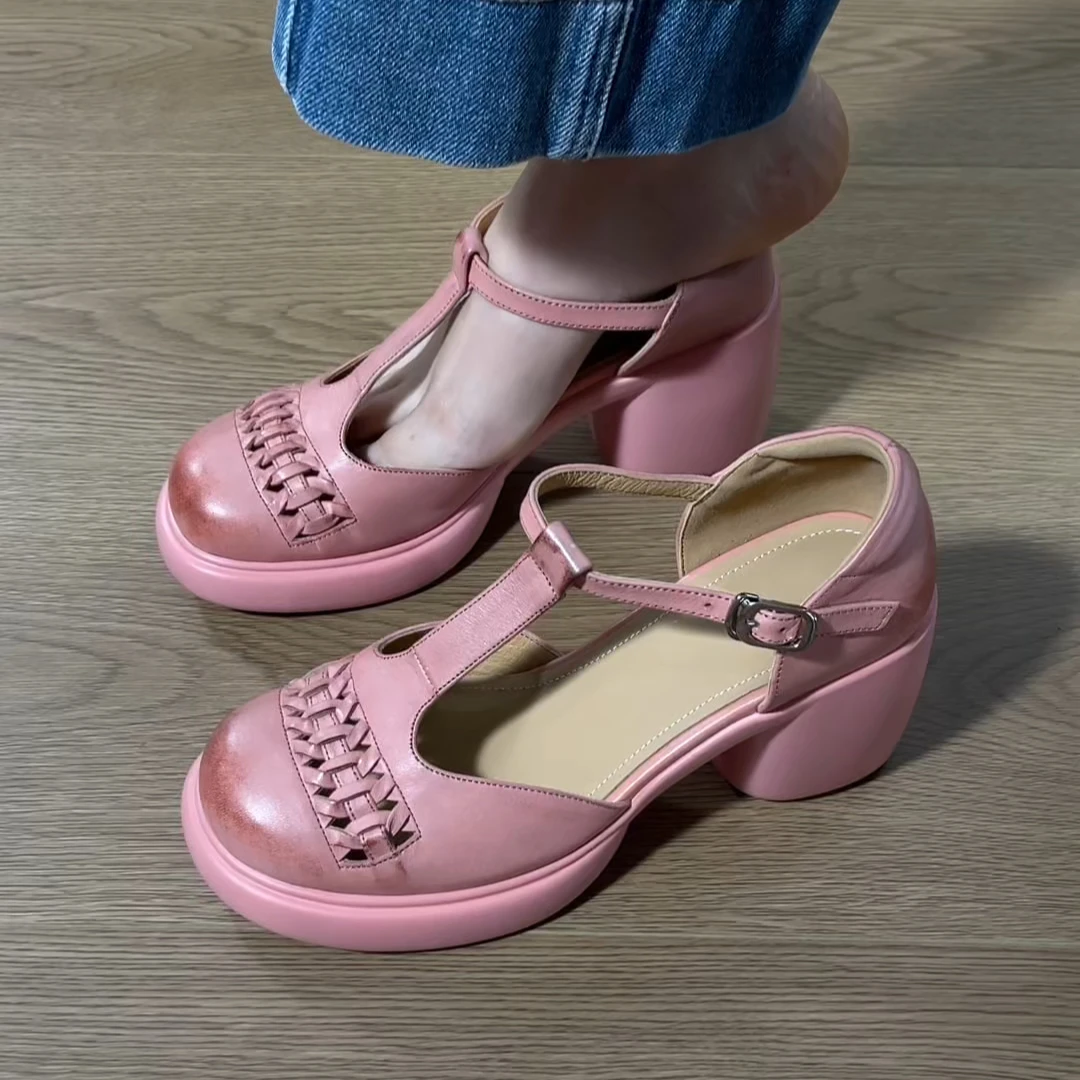 凉鞋女款2025新款凉鞋小个子舒适厚底洞洞凉鞋包头百搭夏季凉鞋